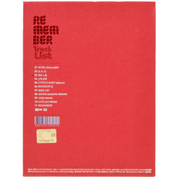 Bigbang - Remember 2nd Album CD + Papers + Stickers 2008 [Mnet]