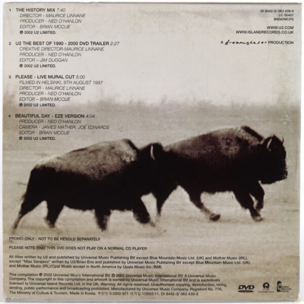 U2 - The Best Of 1990-2000 Korean DVD 4 Track Promo Korea The History Mix [read]