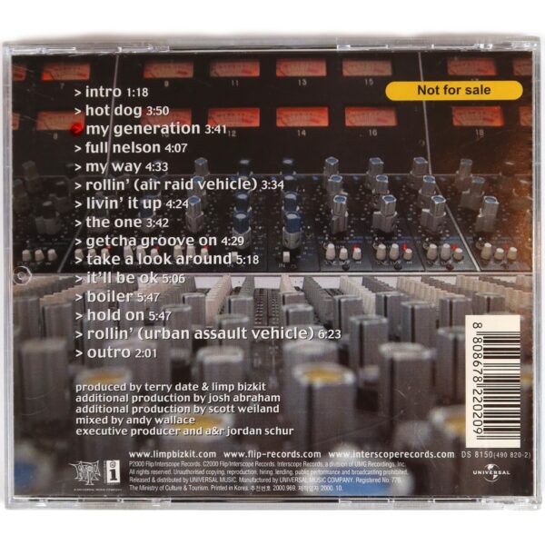 IMG_5387 Limp Bizkit - Chocolate Starfish And The Hot... Album Promo CD Korea