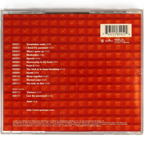 IMG_5518 Garbage - Version 2.0 Korean CD Album Korea Hype Sticker