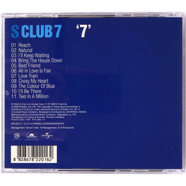 S Club 7 – '7' Album Korean CD Korea