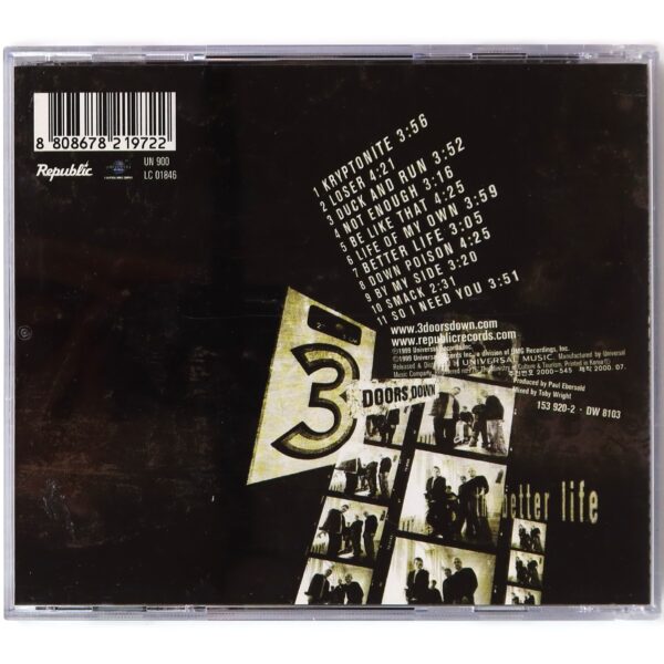3 Doors Down - The Better Life Album Korean CD Korea