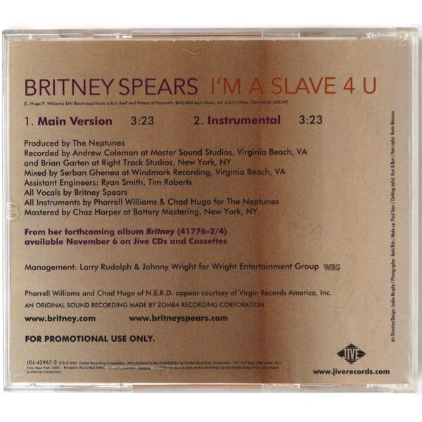 IMG_6166 Britney Spears - I'm A Slave 4 U Single CD Promo US / Korea