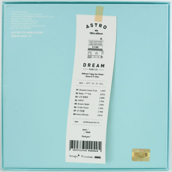 Astro - Dream Part. 01 [Day Ver.] 4th Mini Album CD + PCs [no booklet] 2017