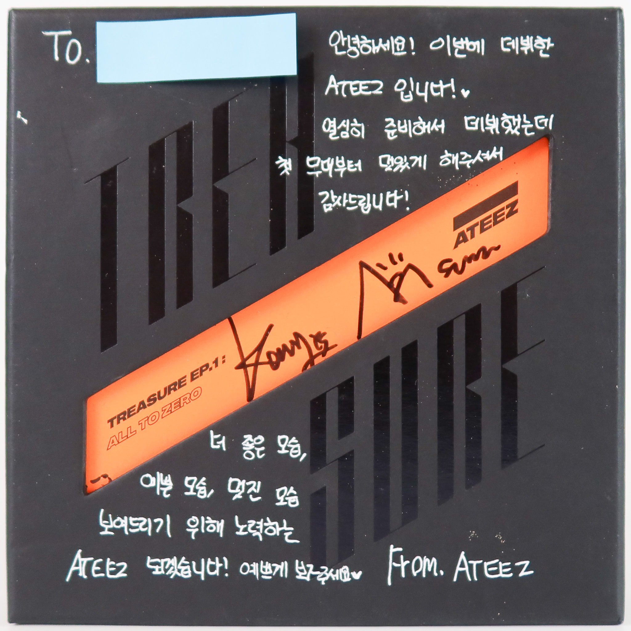Ateez - Treasure EP.1: All to Zero Signed + Message Album CD Promo
